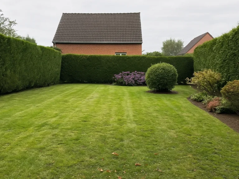 Taille nette de haies dans un jardin résidentiel à Tourcoing