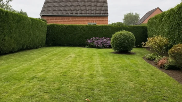 Taille nette de haies dans un jardin résidentiel à Tourcoing